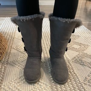 Grey UGG boots- Bailey Button Triplet 2 Boot